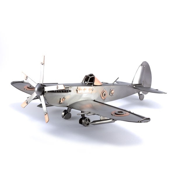 Spitfire aircraft metal art figurine