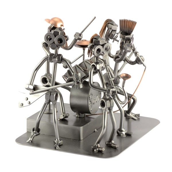 Five Steelman musicians in a Rockband metal art figurine