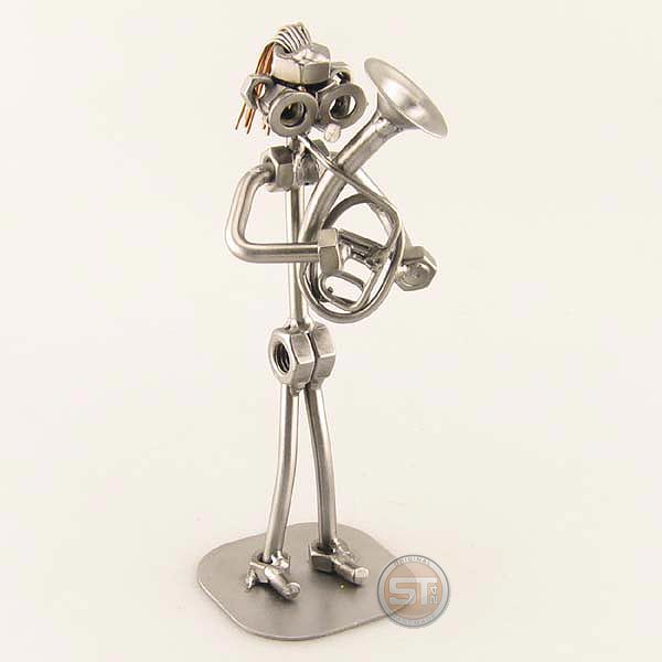 Steelman Alto Horn Player metal art figurine