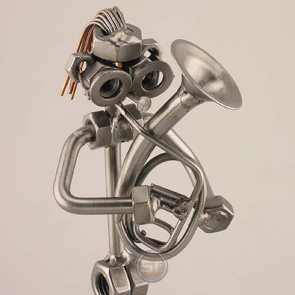 Steelman Alto Horn Player metal art figurine