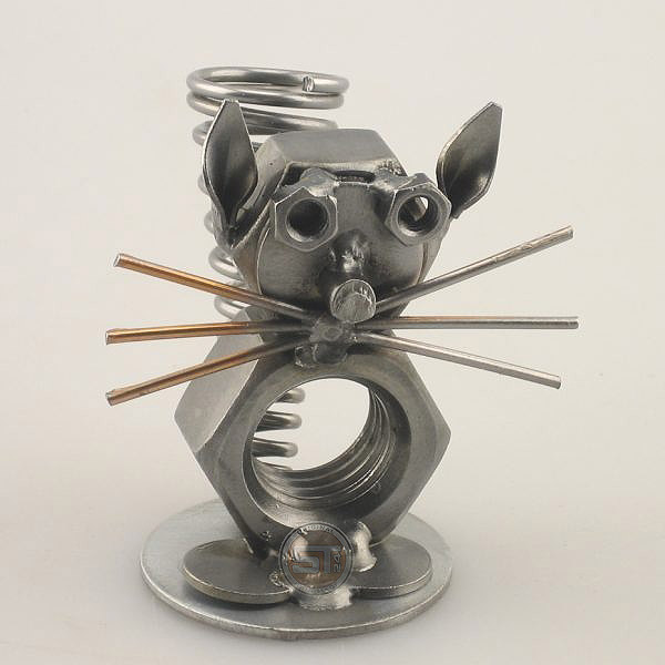 Cat metal art figurine with a Pen Holder