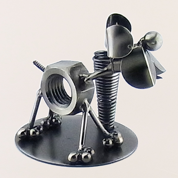 Dog metal art figurine with a Pen Holder