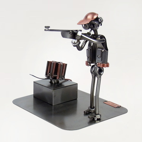Steelman Skeet Shooting metal art figurine