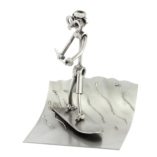 Steelman Stand Up Paddling metal art figurine