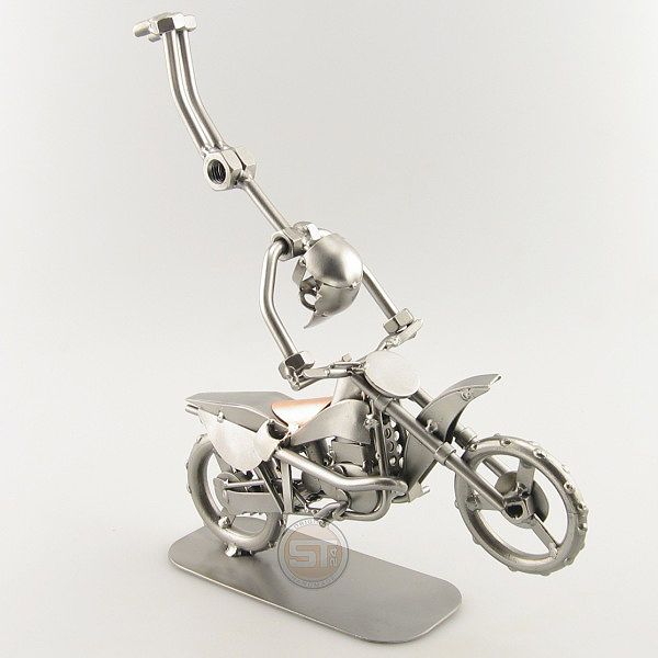 Steelman mid Motocross Freestyle metal art figurine