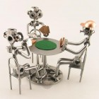Two Steelman in a Checkers match metal art figurine