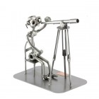 Steelman Architect working on a plan metal art figurine with Desk Organizer