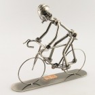 Two Steelman in a Tandem Bike metal art figurine