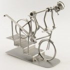 Steelman on a Racing Bike metal art figurine