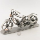Steelman on a Copper Chopper Motorcycle metal art figurine