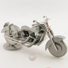 Steelman on a Chopper with Sidecar with a passenger metal art figurine