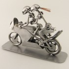 Steelman on a Mountain Bike going down a few steps metal art figurine