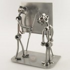 Steelman Teacher with a student in front of a blackboard metal art figurine with a Desk Organizer