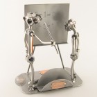 Steelman Teacher with a student in front of a blackboard metal art figurine with a Desk Organizer