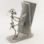 Steelman Fireman metal art figurine with a Tealight Candle Holder