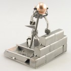 Steelman Cement Mason mixing cement metal art figurine