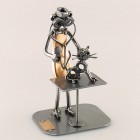Steelman Dentist with a patient on the dental chair metal art figurine