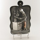 Steelman Bartender serving drinks metal art figurine