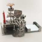 Cat metal art figurine with a Pen Holder