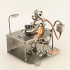 Steelman Chemist in his lab station metal art figurine