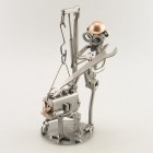 Steelman Mechanic fixing under a hood of a car metal art figurine with a Desk Organiser