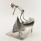 Steelman Downhill Skier metal art figurine