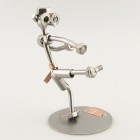 Beginner Steelman Bodybuilder trying to lift weights metal art figurine