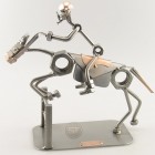 Horseshoe Keyholder with a Steelman on a horse metal art