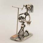 Steelman playing Flute metal art figurine
