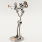 Steelman playing Flute metal art figurine