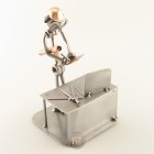 Steelman Welder on a welding job metal art figurine