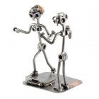 Steelman in a relaxed yoga pose metal art figurine