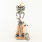 Steelman Skateboarder on top of the Half-Pipe metal art figurine