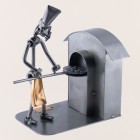 Steelman Cook frying metal art figurine with a Paper Towel Holder