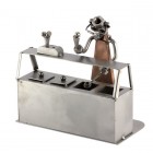 Steelman Waiter about to slip metal art figurine