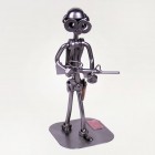 Steelman Captain at the helm looking through a spyglass metal art figurine