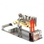 Steelman Utility Electrician fixing a fuse box metal art figurine with a Desk Organizer