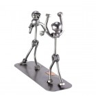 Two Steelman in Baseball Home Run metal art figurine