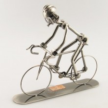 Steelman on a Racing Bike metal art figurine