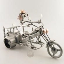 Steelman on a Trike Motorcycle metal art figurine