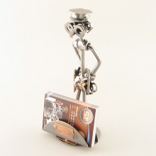 Steelman Policeman metal art figurine with a Business Card Holder