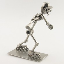 Steelman Rollerblader metal art figurine