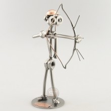 Steelman Archer holding a bow and arrow metal art figurine