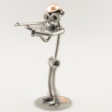 Steelman Hunter aiming his gun metal art figurine