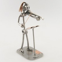 Steelman Violinist playing his violin metal art figurine