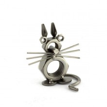 Cat metal art figurine