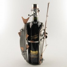 Fisherman Wine Bottle Holder metal art