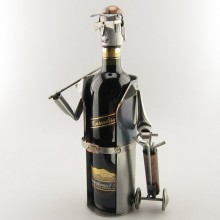 Golfplayer Wine Bottle Holder metal art