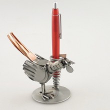 Rooster metal art figurine with a Pen Holder