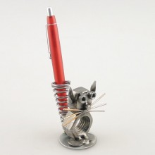 Cat metal art figurine with a Pen Holder